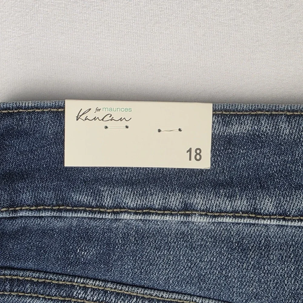 KanCan Shorts‎ Womens Size 18 High Rise Distressed Blue Denim Bottoms New